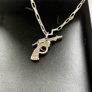 Silver and Diamonds - Smokin' Gun Necklace
